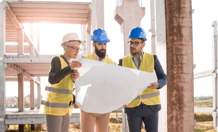 Construction document review with site condition evidence