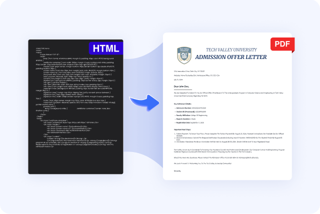 HTML Template → PDF